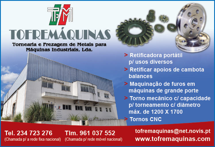 TOFREMÁQUINAS - TORNEARIA E FREZAGEM DE METAIS P/ MÁQ. INDUSTRIAIS, LDA.
