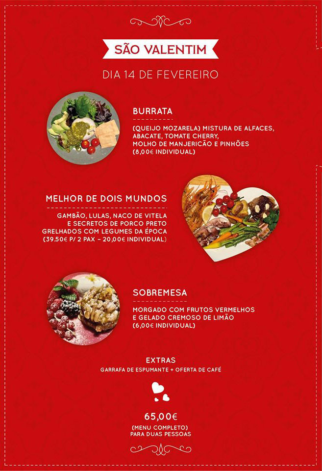 Ementas Dia dos Namorados Ementas Dia dos Namorados