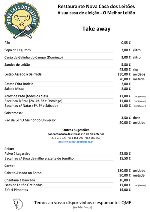 Ementa Nova Casa dos Leitões
