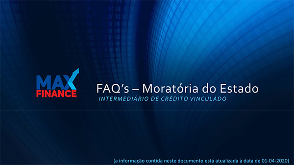 FAQ'S Moratória do Estado
