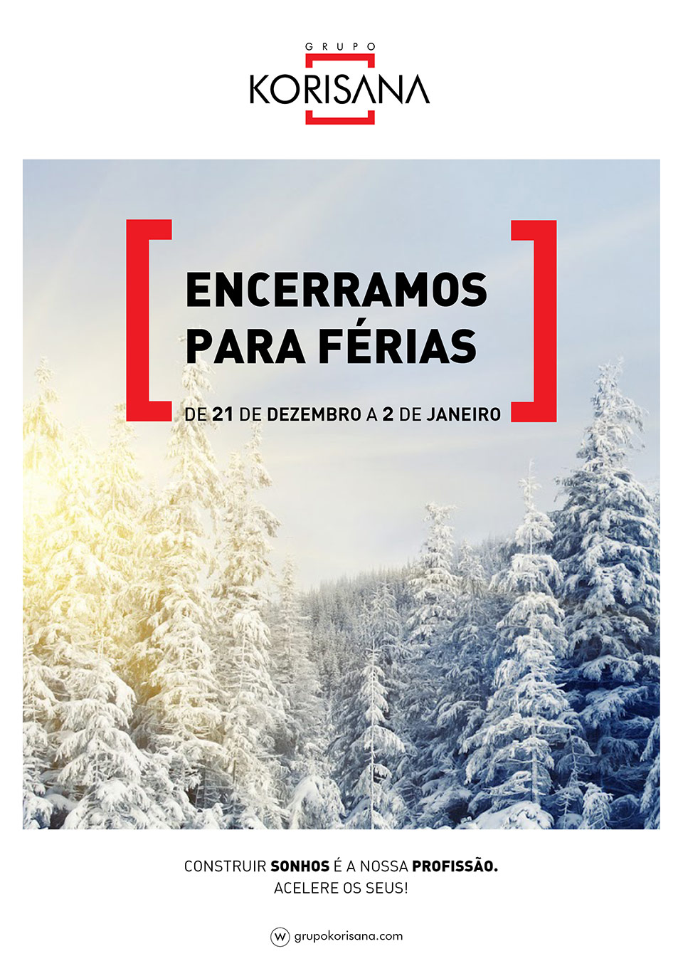 Encerramos para férias