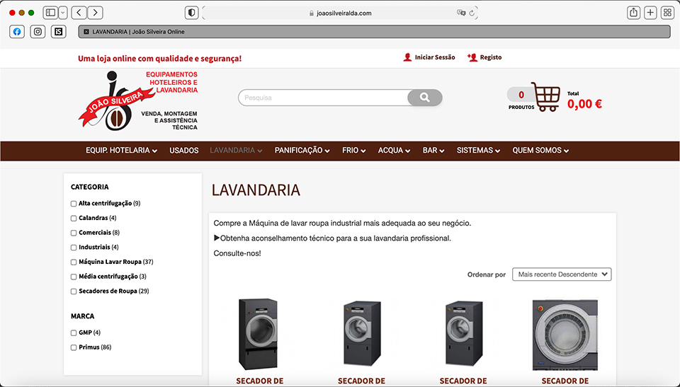 Loja Online João Silveira - Lavandarias