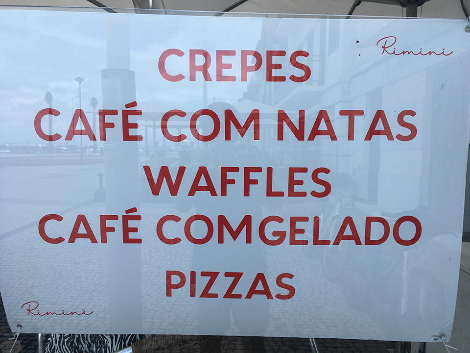Crepes, Café com Natas, Pizzas